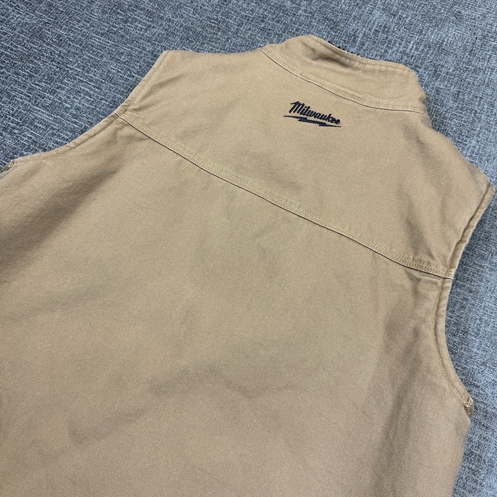 Milwaukee GRIDIRON Work Vest Mens Large Brown Sherpa Lined Canvas Tools